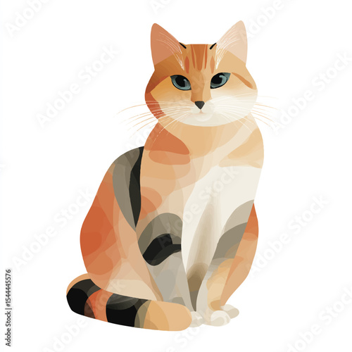 vector illustration of cat isolated in White Background, cat vector