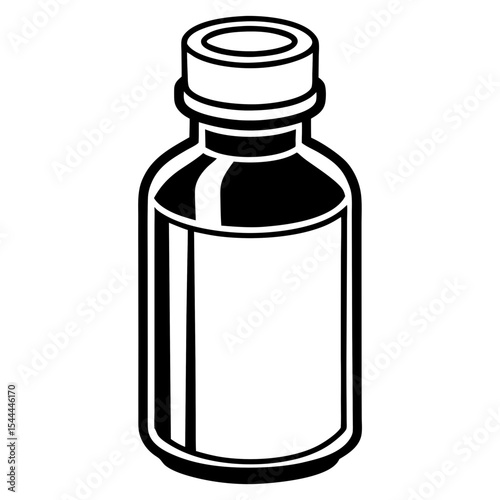 Minimal Medicine Bottle Line Art 