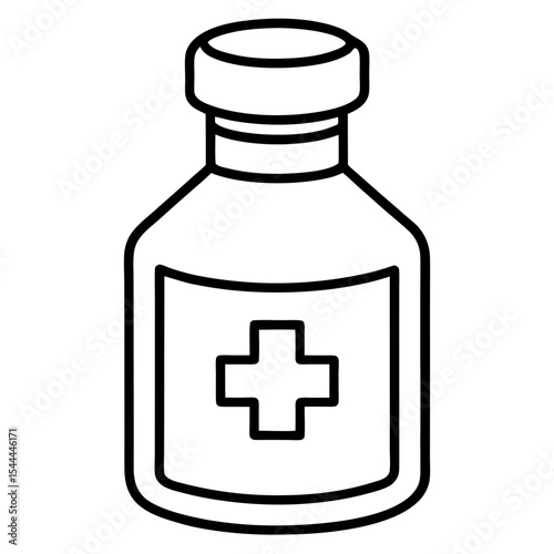 Minimal Medicine Bottle Line Art 