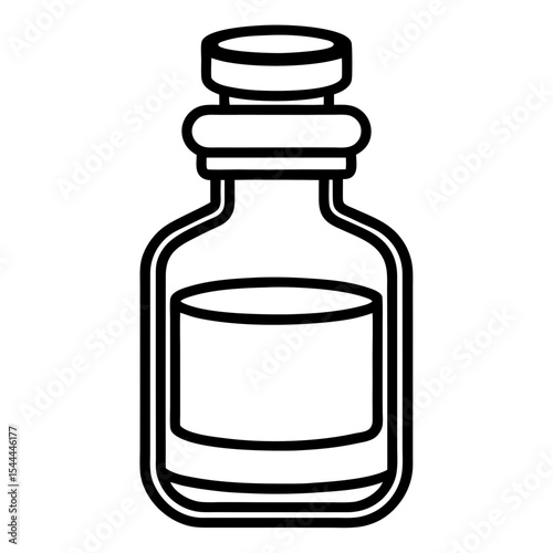 Minimal Medicine Bottle Line Art 