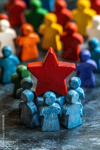 Modern human resource management visual with vivid fivepointed stars