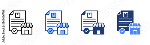 Franchise Agreement icon sheet multiple style collection