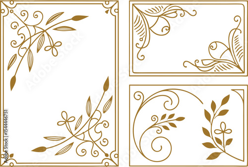 Elegant Gold Border Collection for Luxury Designs and Formal Layouts. Shiny Gold Border Set Perfect for Invitations Cards and Certificates. Decorative Gold Frame Borders for Glamorous and Premium