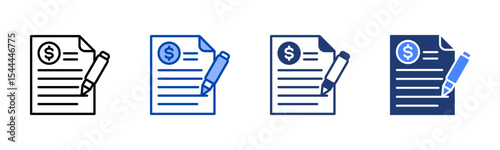 Invoice icon sheet multiple style collection