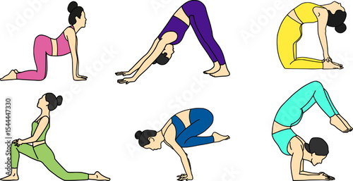 Yoga poses vector im