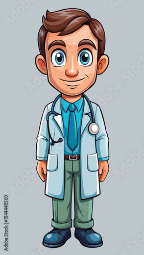 Friendly doctor in white coat.