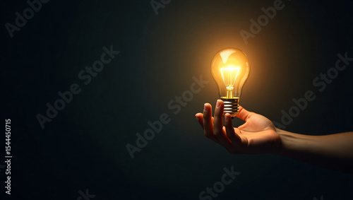 Glowing Lightbulb on Dark Background – Innovation and Creativity Concept Wallpaper