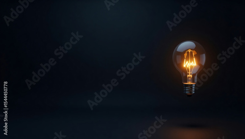 Glowing Lightbulb on Dark Background – Innovation and Creativity Concept Wallpaper