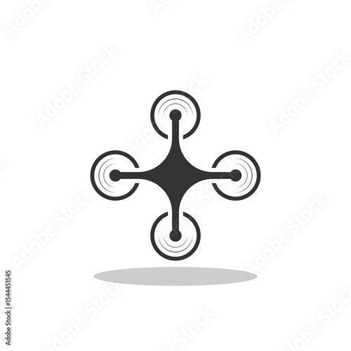 Simple drone icon with shadow