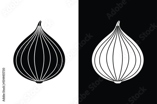 Shallot Icon silhouette Healthy Cooking and Diet Vegetable Vector