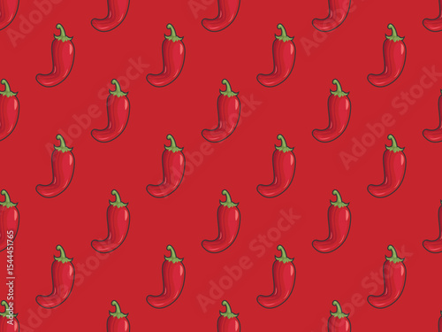 chili red pattern seamless cartoon icon flame cute hot burn background spicy mexico asian business