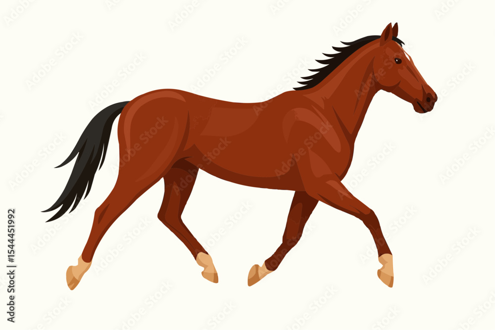 Obraz premium Running bay horse.