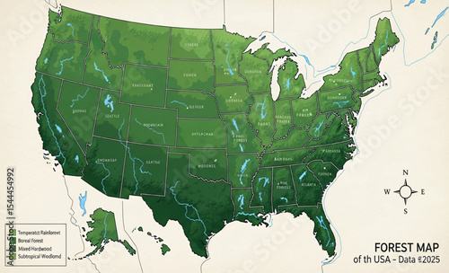 Forest map of the USA data 2025