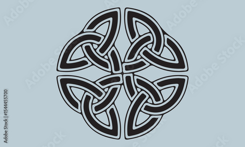 vector illustration of an abstract background silhouette, icon, vector, celtic, ornament, knot, illustration, black, pattern, intricate, outline, tattoo, geometric, irish, art, element, decoration, de