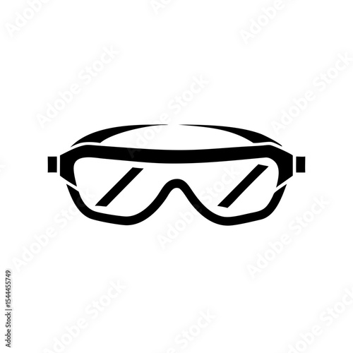Safety Glasses Icon Goggles Shape with Side Shield Vector Silhouette Flat Icon Design