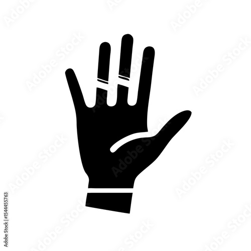 Safety Gloves Icon Open Glove Silhouette Vector Silhouette Flat Icon Design