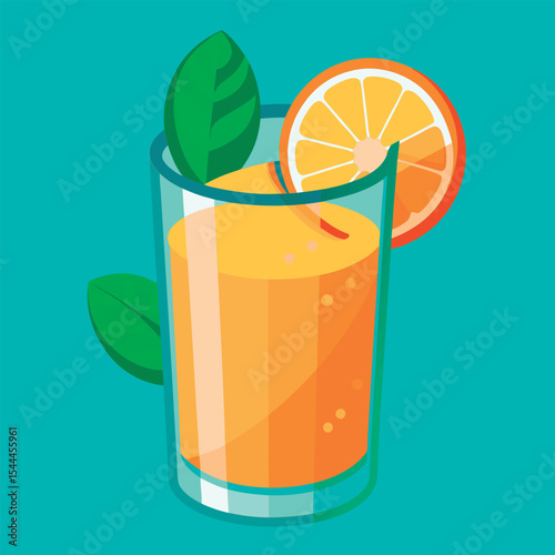 Fresh orange juice in a glass.