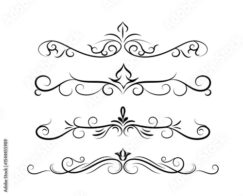 Floral Ornamental dividers hand drawn illustration