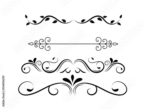 Floral Ornamental dividers hand drawn illustration