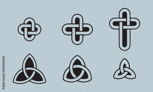 set of vector icons for design silhouette, icon, vector, celtic, ornament, knot, illustration, black, pattern, intricate, outline, tattoo, geometric, irish, art, element, decoration, design, symbol, a