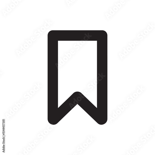 Minimal black bookmark icon for web or app design.