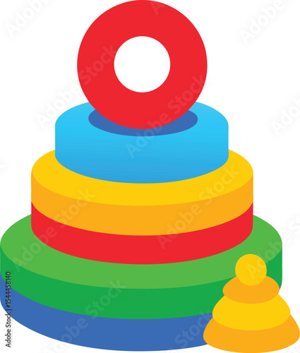 stacking ring toy vector art illustration