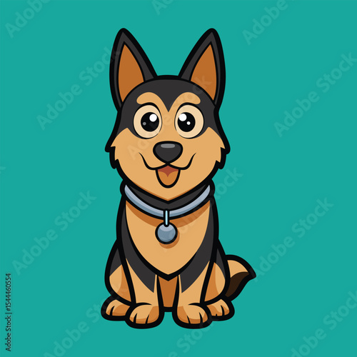 Cute Belgian Shepherd Wearing Necklace Cartoon 