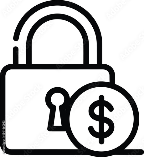 Secure Your Finances Financial Security Icon and Vector Illustration