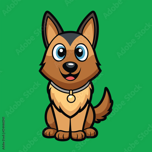 Cute Belgian Shepherd Wearing Necklace Cartoon 