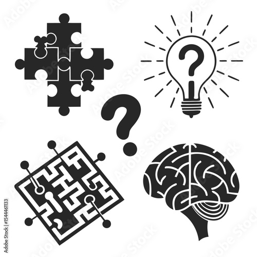 Problem solving concepts puzzle brain maze idea solution