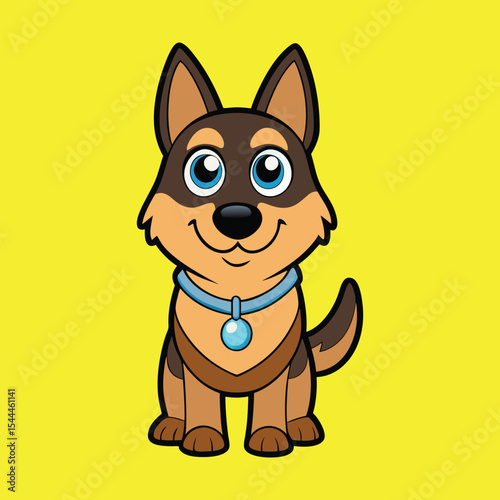 Cute Belgian Shepherd Wearing Necklace Cartoon 