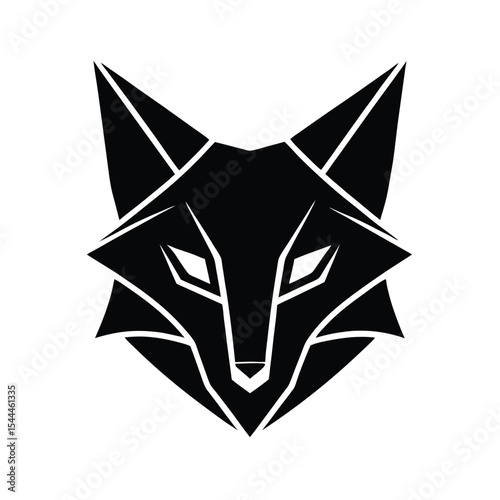 Abstract fox face logo vector silhouette art