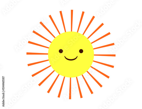 シンプルな笑う太陽のアイコンイラスト素材