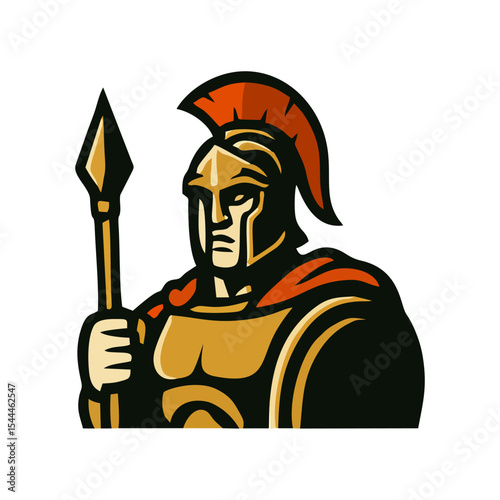 Vector logo design spartan gladiator mascot helmet character armor battle illustration ancient warrior shield drawing concept greek mythology art heroic symbol strong graphic epic soldier