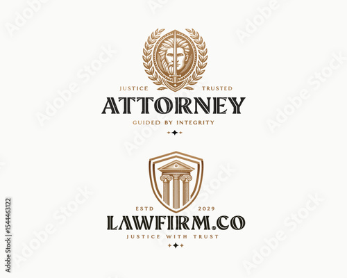 Vintage classic unique Legal and Law Firm, attorney logo template