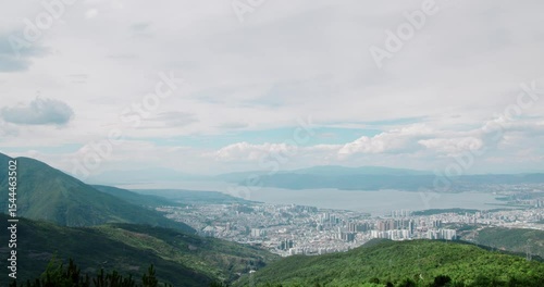 Time Lapse Panorama of Dali Erhai Lake Landscape in 4K