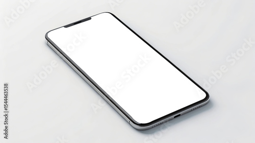 realistic smartphone screen mockup with shadow effect