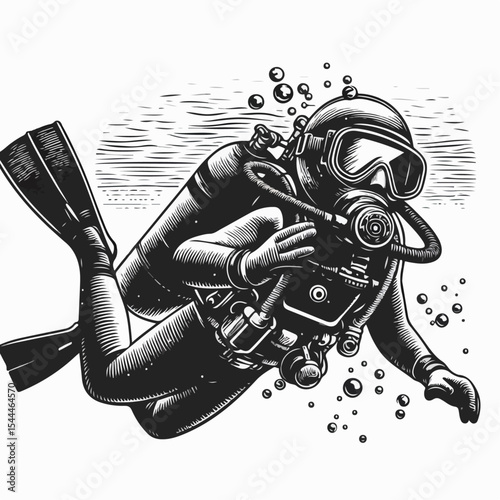 illustration of a diver