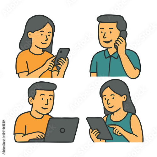 A clean and modern vector illustration depicting a freelancer working on a laptop, surrounded by digital tools and icons, symbolizing flexibility, creativity, and remote work lifestyle.

