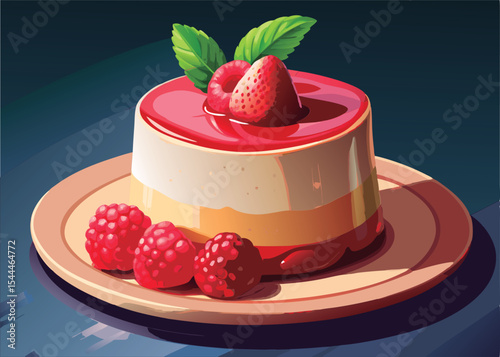 Delicious layered dessert with fresh berries.