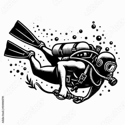illustration of a diver