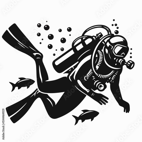 illustration of a diver