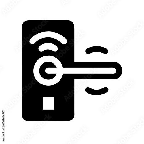 Smart door lock system icon. Digital door lock with wireless connection and keyless entry. Modern smart door lock technology for home security system, app interface, or website design.
