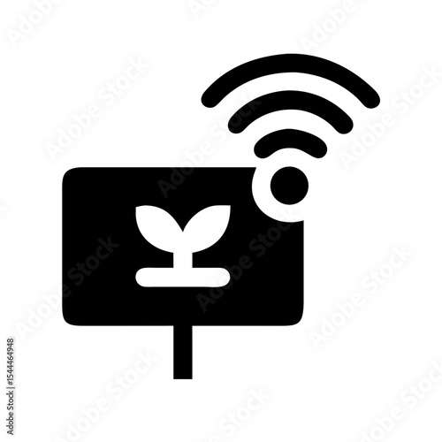 Smart garden sensor icon for mobile app. Smart garden sensor shows plant growth and soil moisture. This smart garden sensor design is perfect for website or application interface.