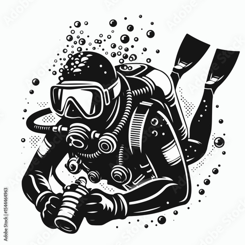 illustration of a diver