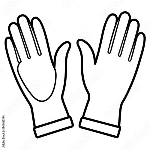 Surgical Gloves Line Art Vector 