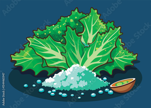 Fresh lettuce with a sprinkle of salt.