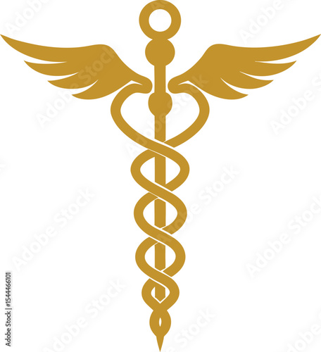 caduceus medical symbol on white background