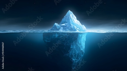Abstract iceberg concept representing the hidden depths of technology