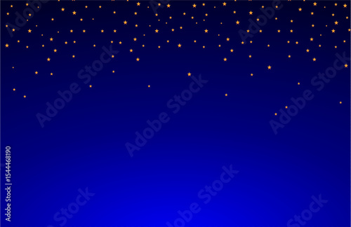 Sky background,Gold coloured stars vector seamless pattern background, golden stars texture background ,stars shapes background, blue coloured gradient background	